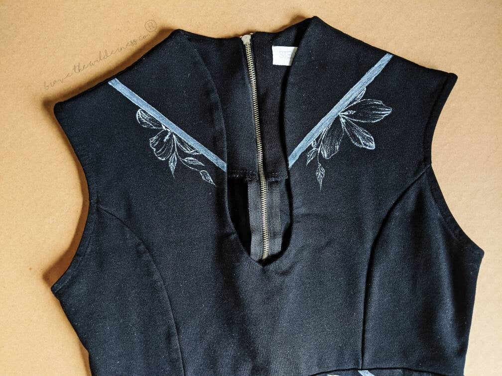 Flowers - Geometric and Floral Hand Painted Dress