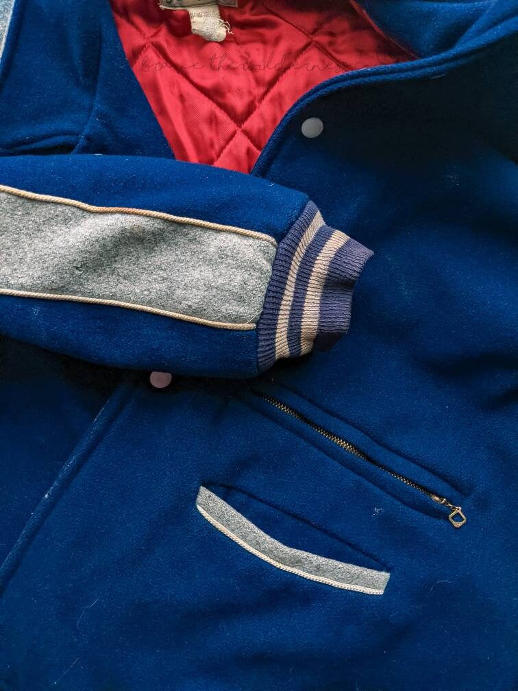 Navy and Gray - RARE 1930/40s Richline Chicago Wool Baseball Jacket