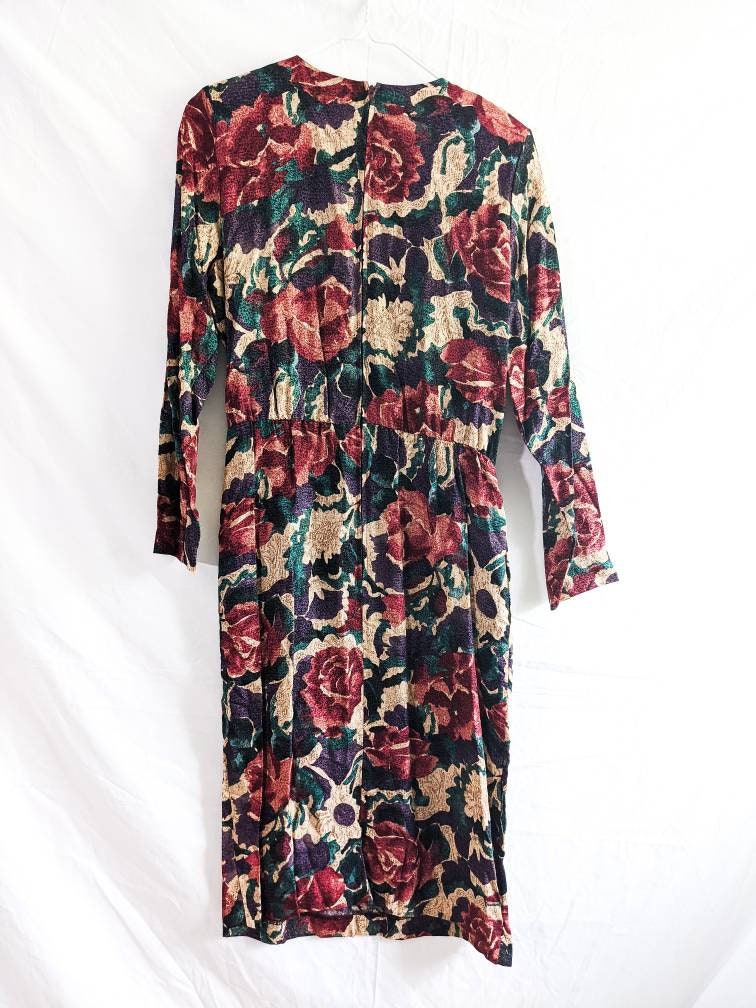 Floral - Vintage 1980s Via Sant Andrea Dress Long Sleeve