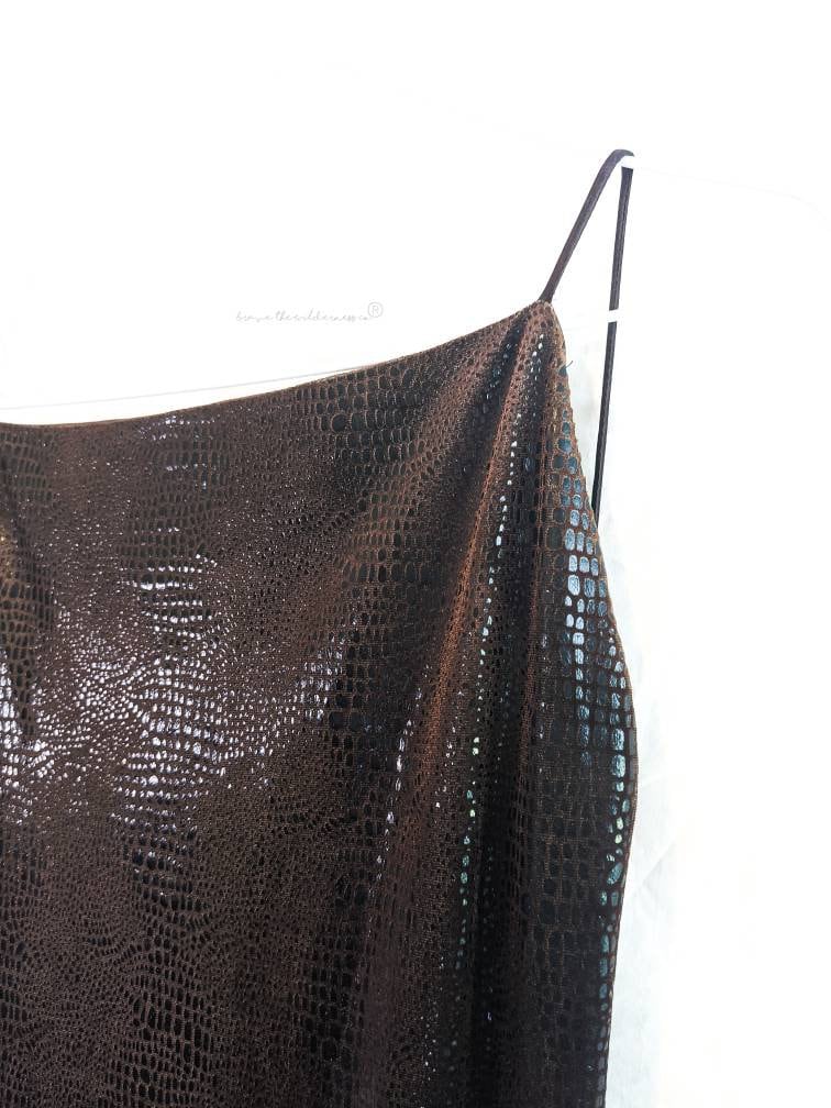 Brown Textured - Vintage 1980s Long Dress Dani Max Occasions