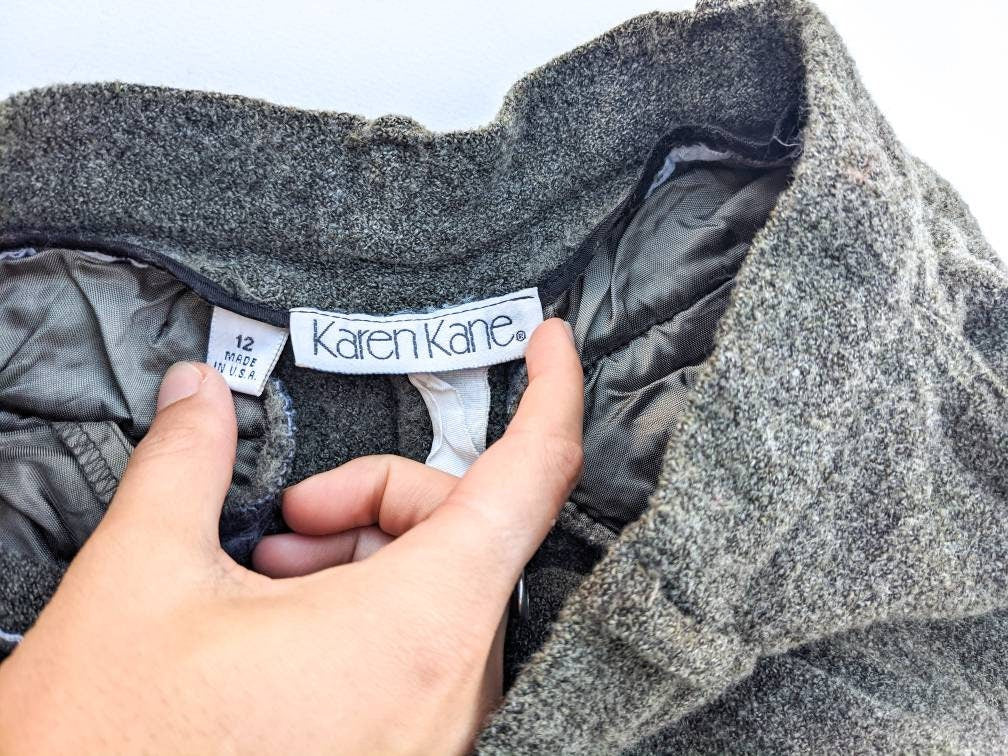 Gray - Upcycled Wool Shorts Dark Academia