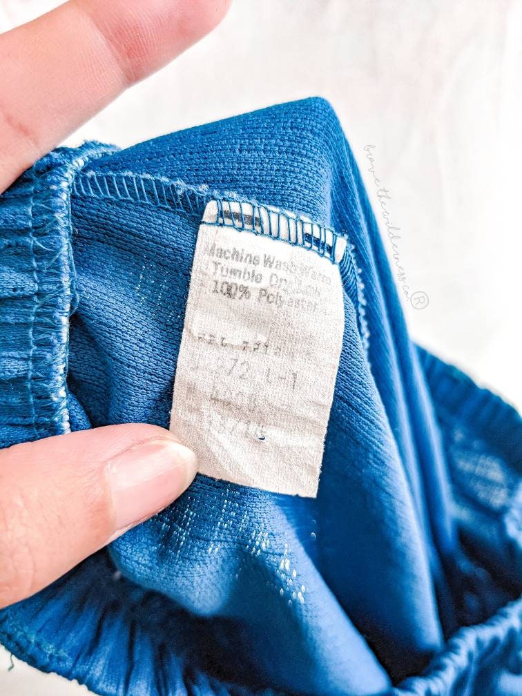 Dark Teal Blue - Vintage 80s High Waisted Pants Trousers