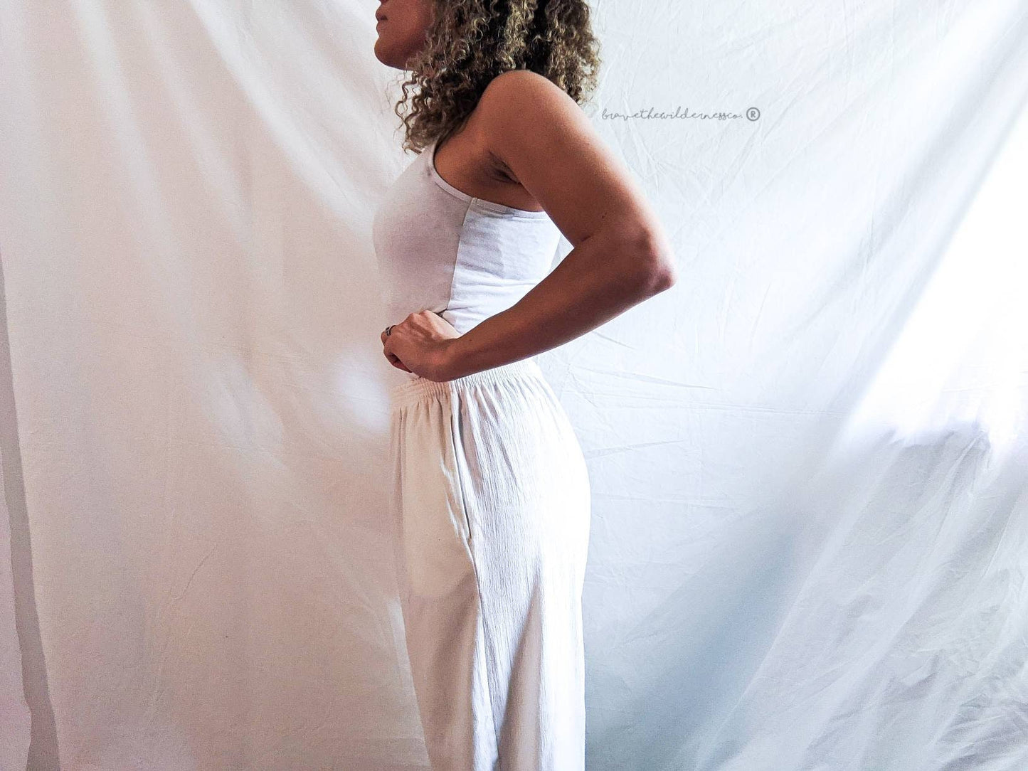 White - Vintage 80s High Waisted Pants Trousers