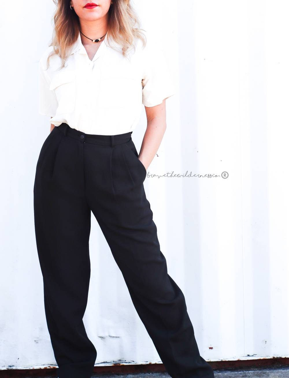 Dark Brown - Vintage Focus 2000 Pants Slacks Trousers