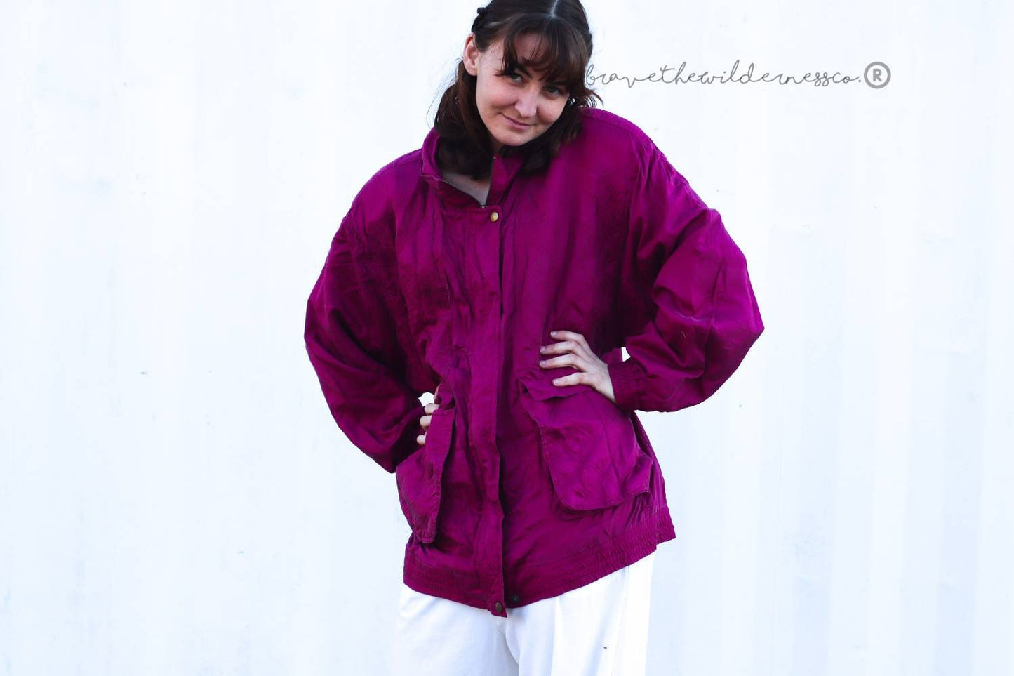 Fuchsia Silk - Vintage Lavon 100% Silk Windbreaker