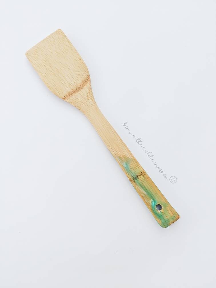 Waves 2 - Bamboo Epoxy Serving Utensil