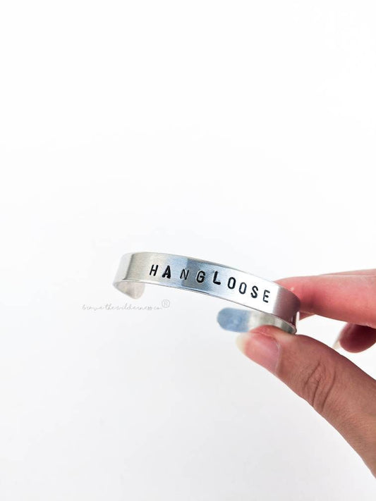 Hang Loose - Psalm 94:3 Stamped Metal Bracelet