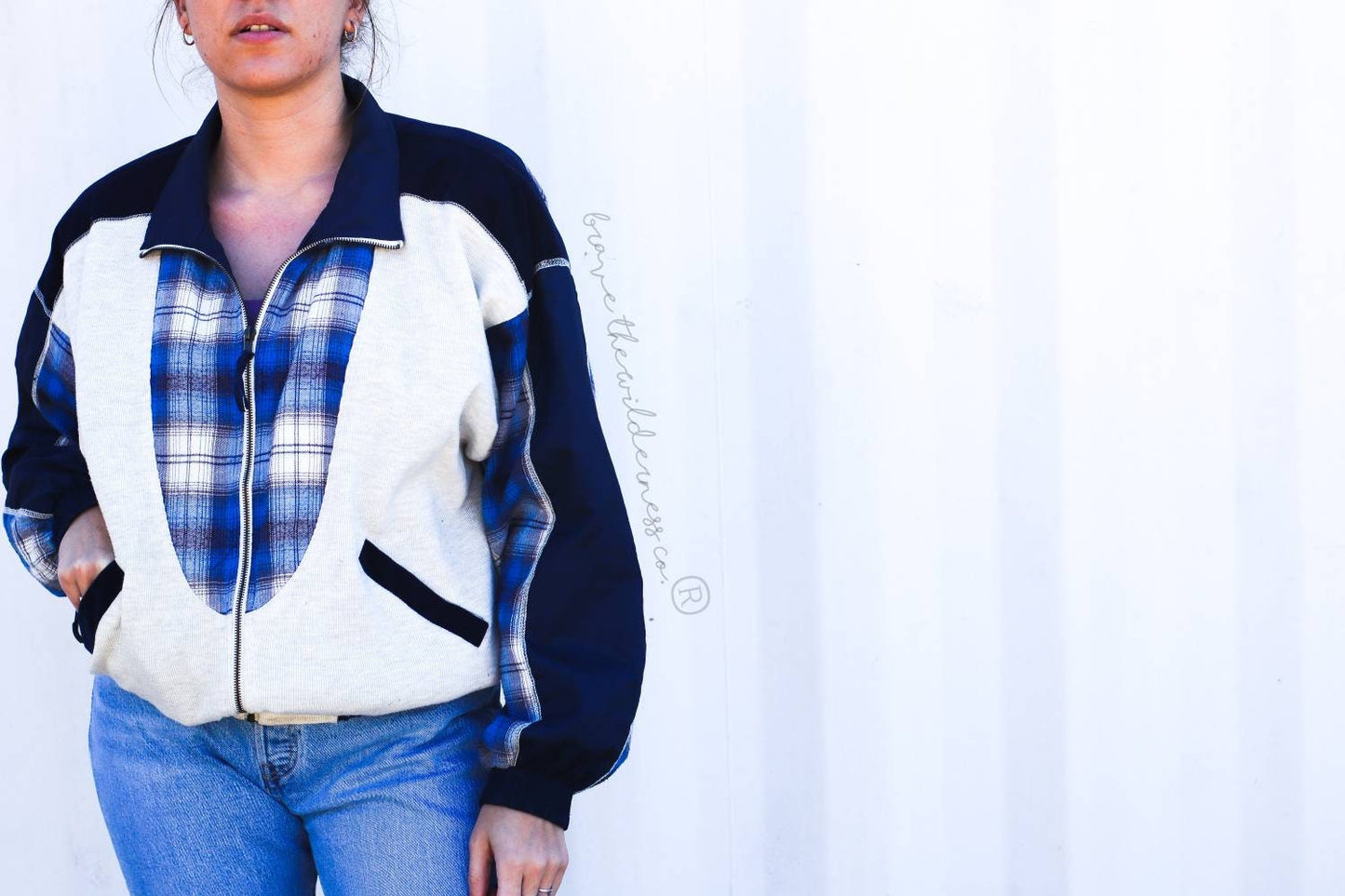 Blue Plaid - Vintage Lavon Patterned Windbreaker