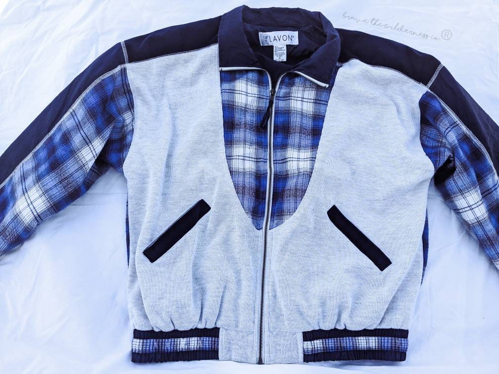 Blue Plaid - Vintage Lavon Patterned Windbreaker