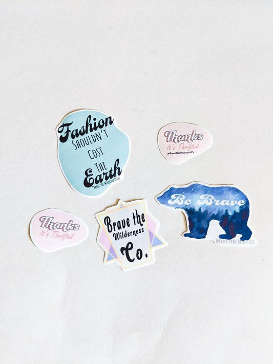 Sustainable Fashion - Sticker Pack Brave the Wilderness Co.