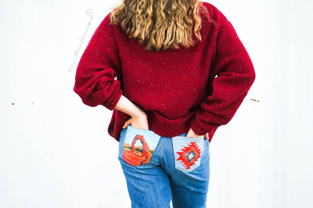 Red Wool - Vintage Orvis Wool Quarter Zip Sweater With Pockets