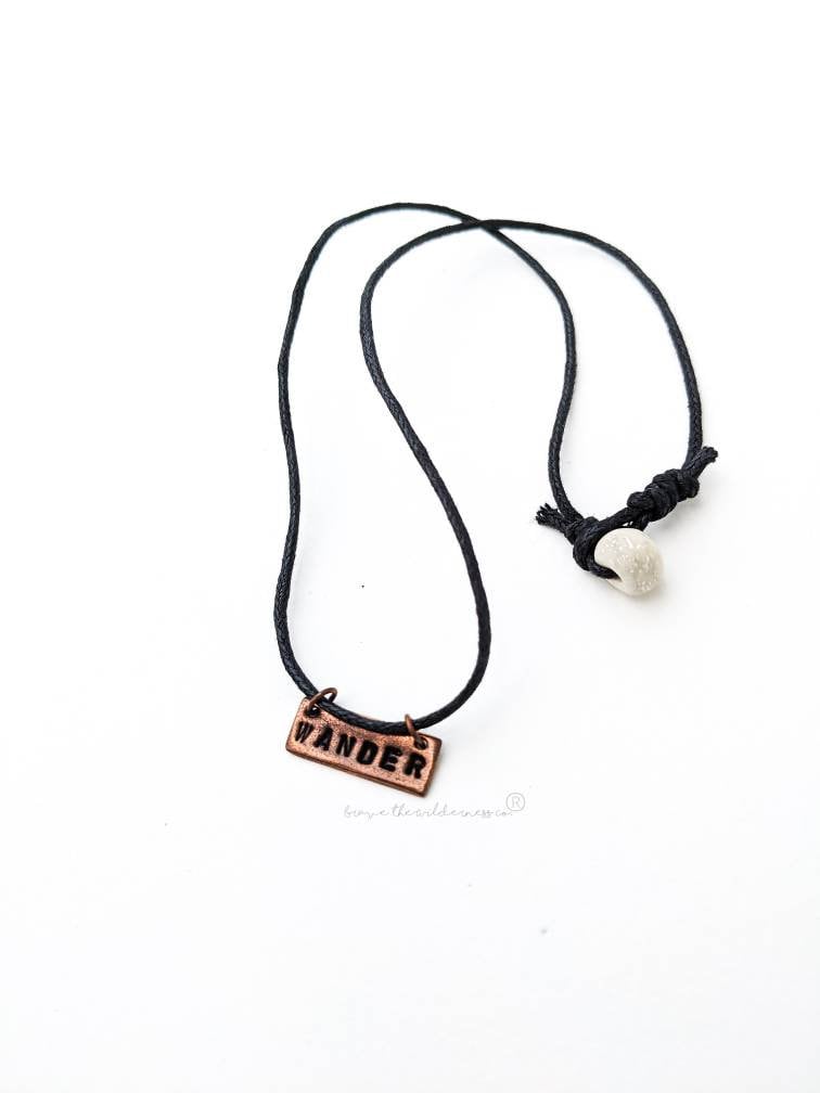 Wander - Brass Charm Essential Hemp Chord Necklace