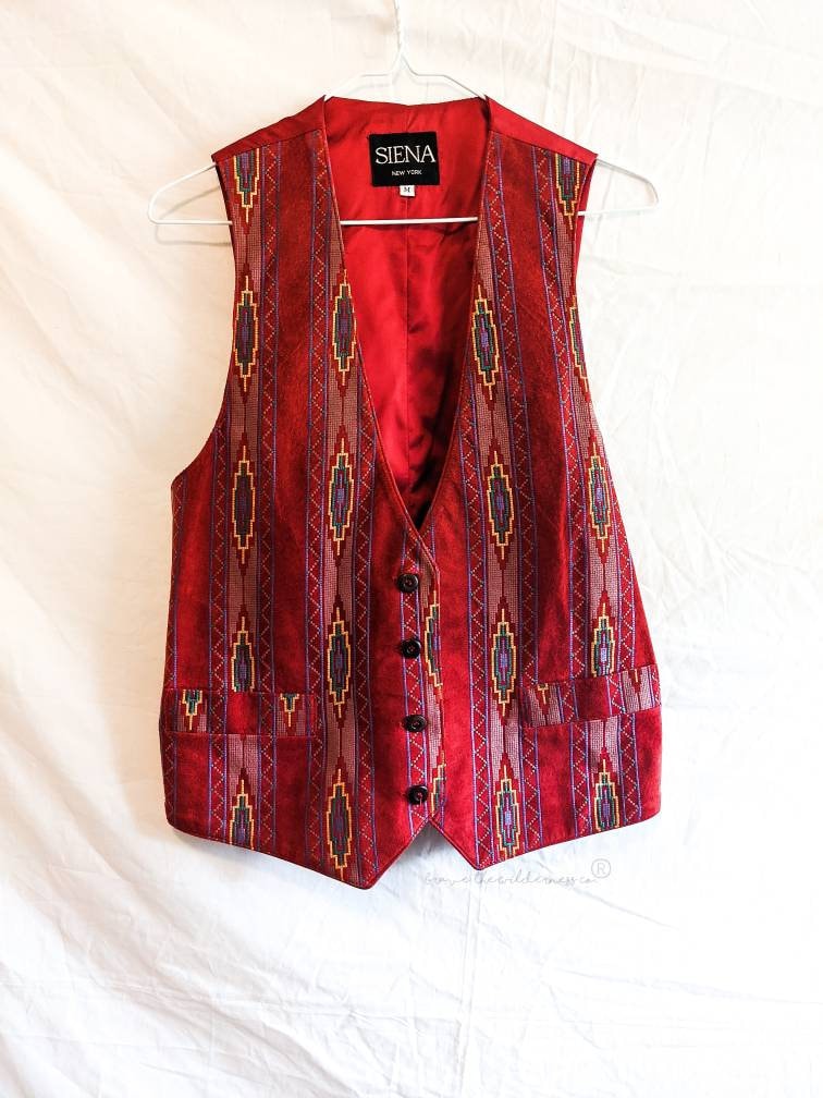 South West Pattern - Vintage Leather Siena Vest