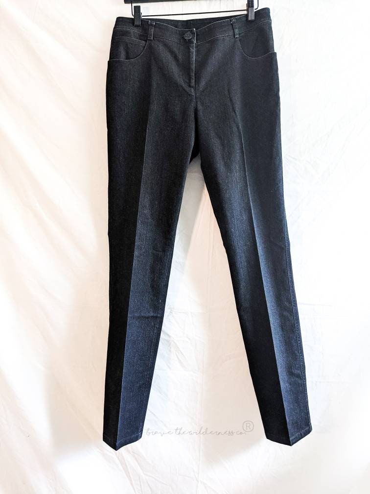 Black Jeans - Vintage St John Straight Jeans Leopard Pattern Pocket