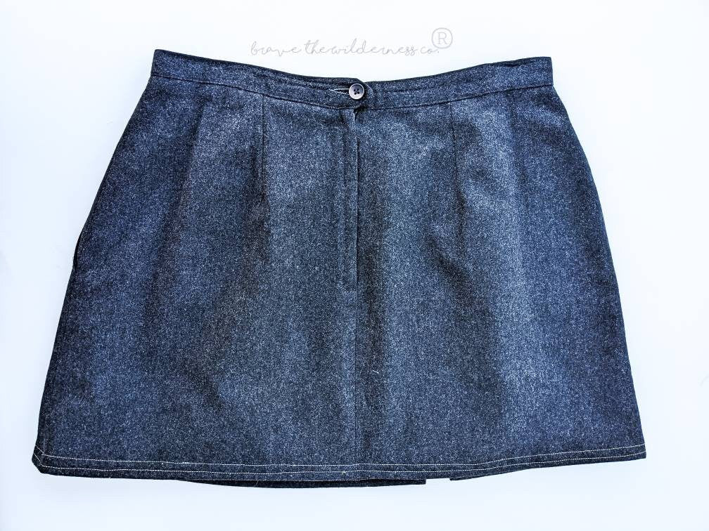 Upcyled - Wool Pleated Mini Skirt Dark Grey Fall Fashion