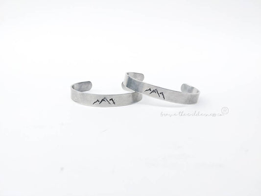 Best Hiking Buddies BHBs - Set Stamped Metal Aluminum Bracelets Travel Hiking Couple