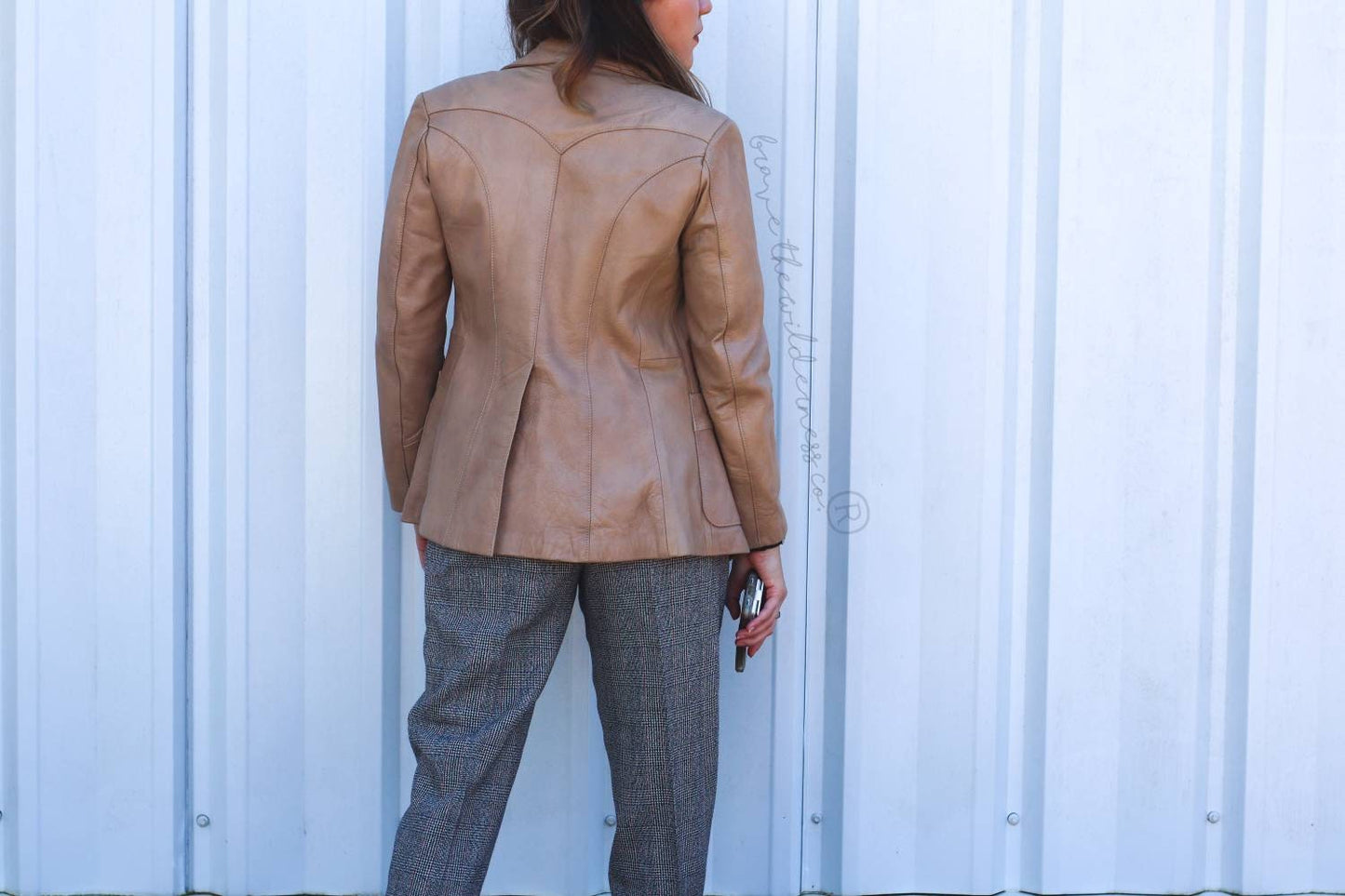 Light Tan - Vintage 1980s Genuine Leather El Venado Jacket Blazer