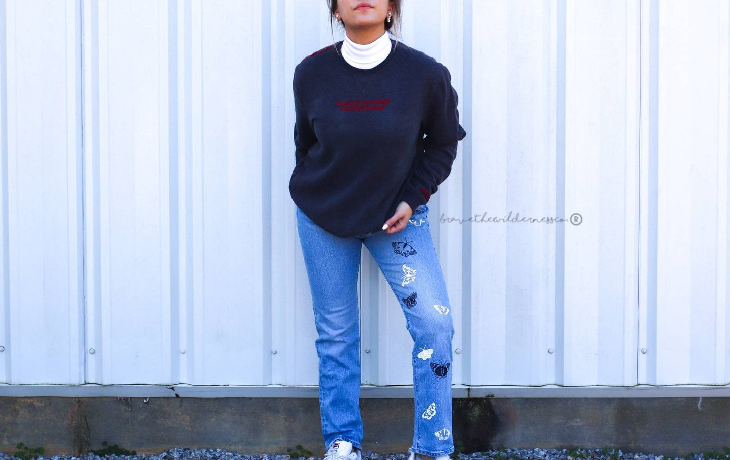 Slow Down Fashion - Upcycled Thrifted Grey Sweatshirt Clothing Hierarchy Sustainability