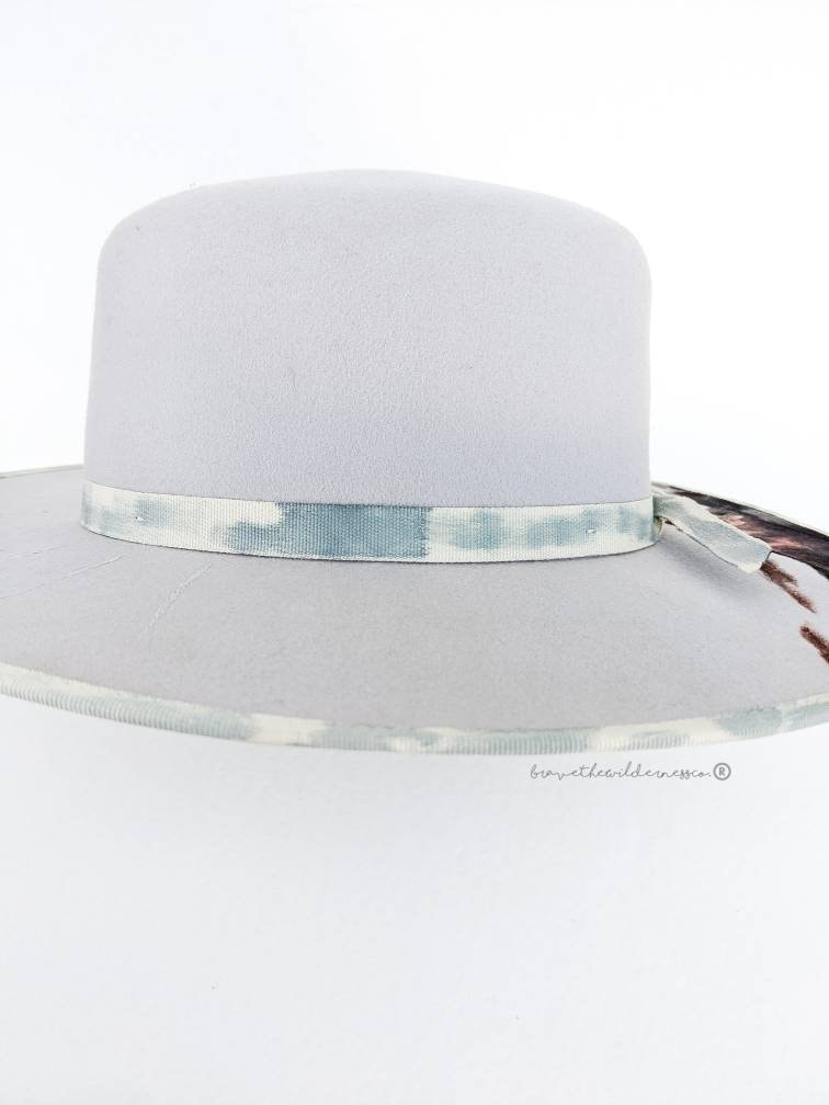 Sunrise in the Mountains - Wool Hand Painted Wide Brim Fedora Hat Signed