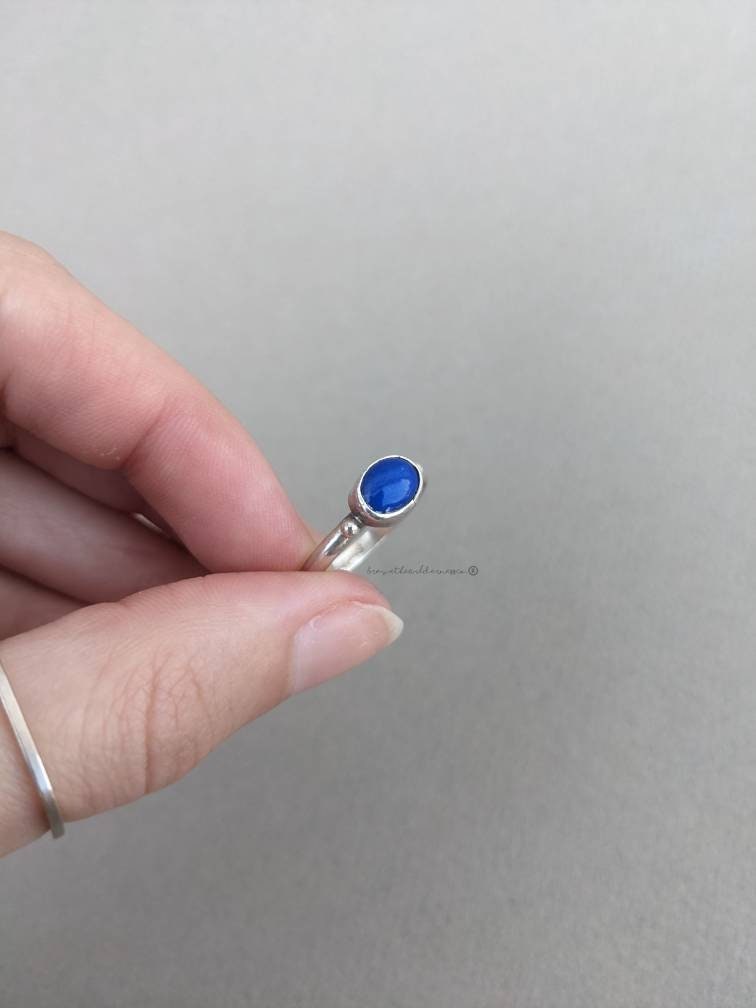 Blue Lapis Stone - Vintage Sterling Silver Ring