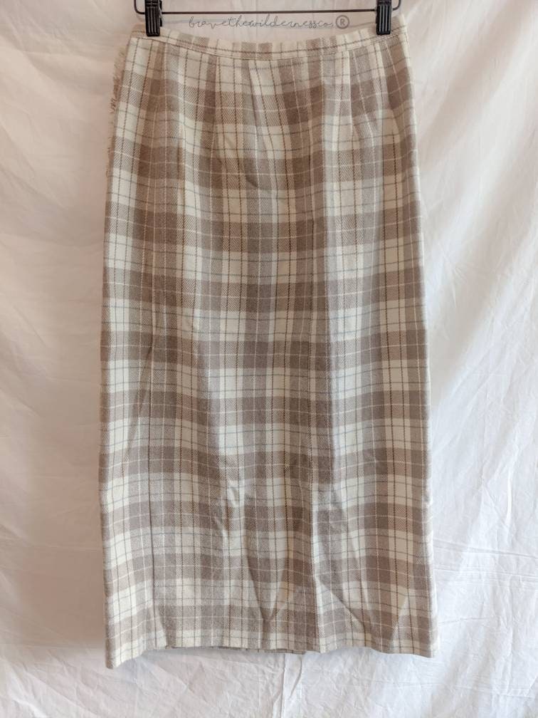 Plaid - Vintage Wool Mix Wrap Skirt