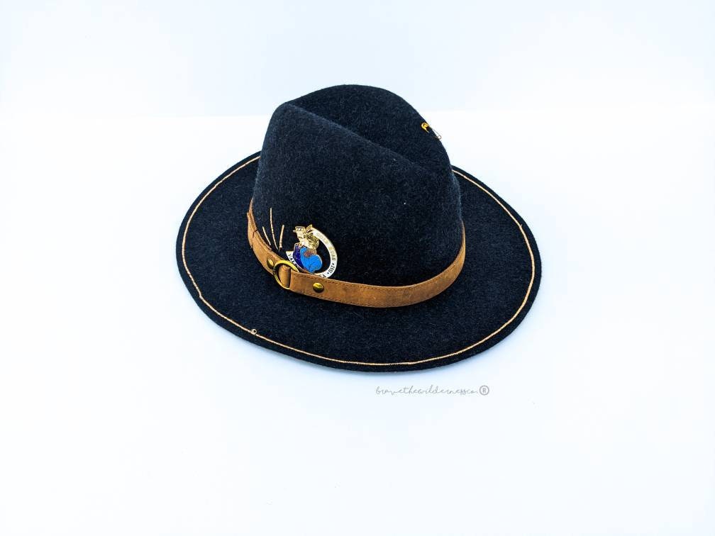 Alaska Gold Rush - Wool Upcycled Custom Charcoal Wide Brim Fedora Eclectic