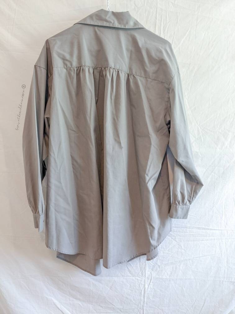 Purple Grey Oversized Shirt - Vintage Romans Button Up Shirt